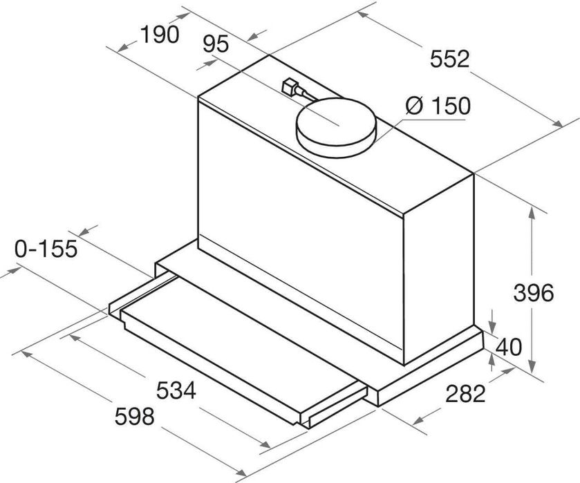 Абсорбатор Bauknecht DBAH / Плосък абсорбатор с чадър / 60 см
