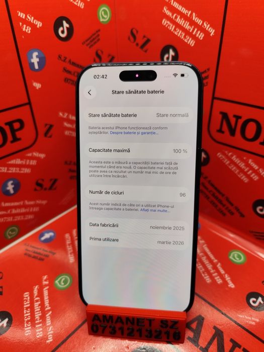 iPhone 17 Pro (256Gb/96Cicluri) Amanet SZ Non Stop