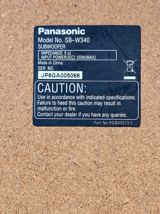 Sistem audio 5+1 Panasonic, 55 W.