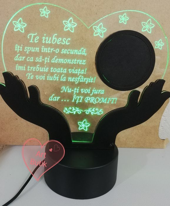 Decor cu led personalizat cu text si poze