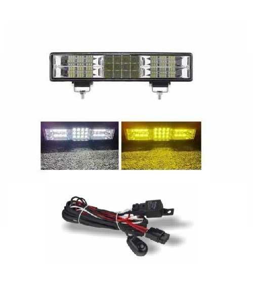 Led bar bicolor 30cm cu kit cablaj, releu, buton, siguranta