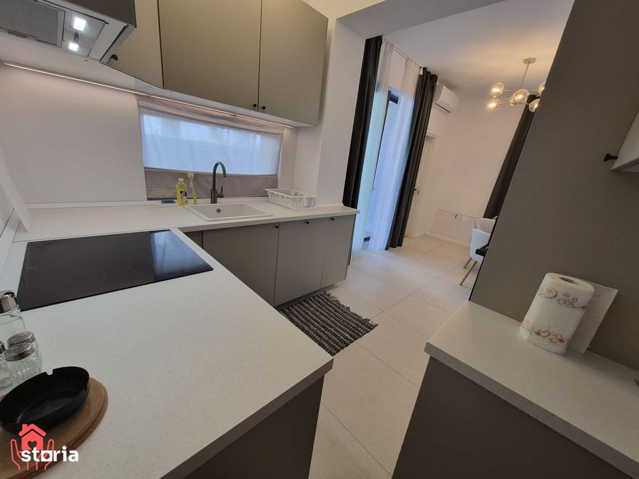 Tunari-PRIMA LOCUIRE, 3 camere curte, piscina exterioara, mobilat luxu