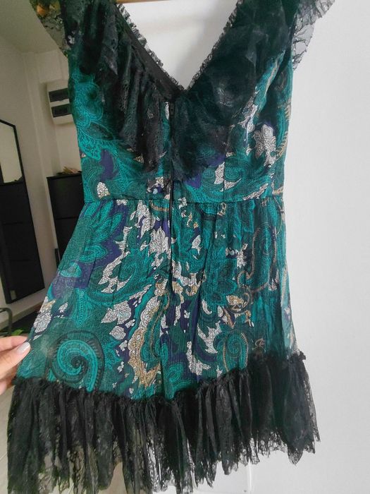 Rochie din matase multicolora