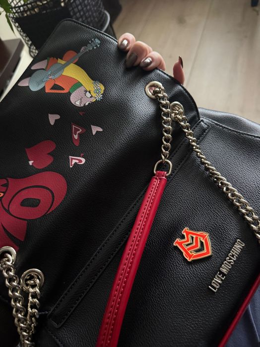 чанта Moschino естествена кожа
