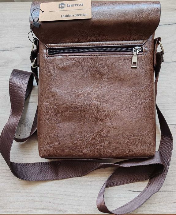 Geanta de umăr, Piele Ecologica, brand BENZI, BZ 5308 B, Maro.