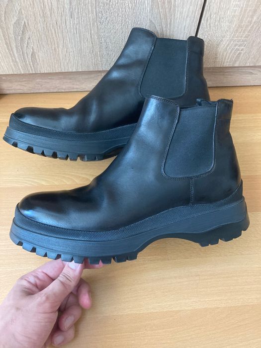 Prada Men's Black Leather Brixxen Half-Boot 4T3034