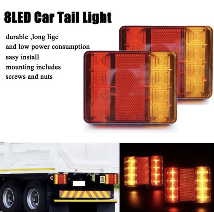 2 Броя Диодни Стопове За Ремарке Платформа Колесар Каравана