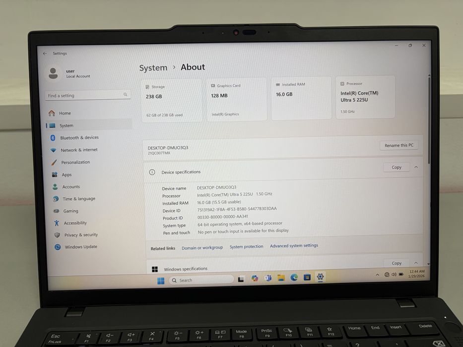 Lenovo ThinkPad T14 Gen 6, 14”, Core Ultra 5, 225U, 16GB RAM, SSD 256