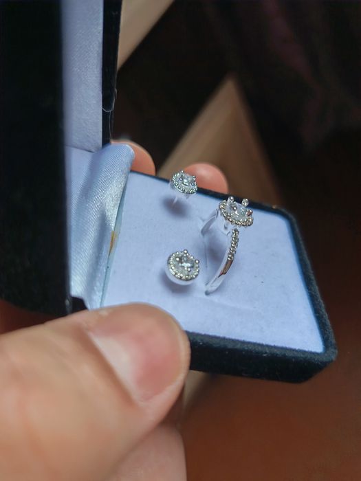 Серебро 925 проба комплект цепочка, кулон, серёжки, кольцо