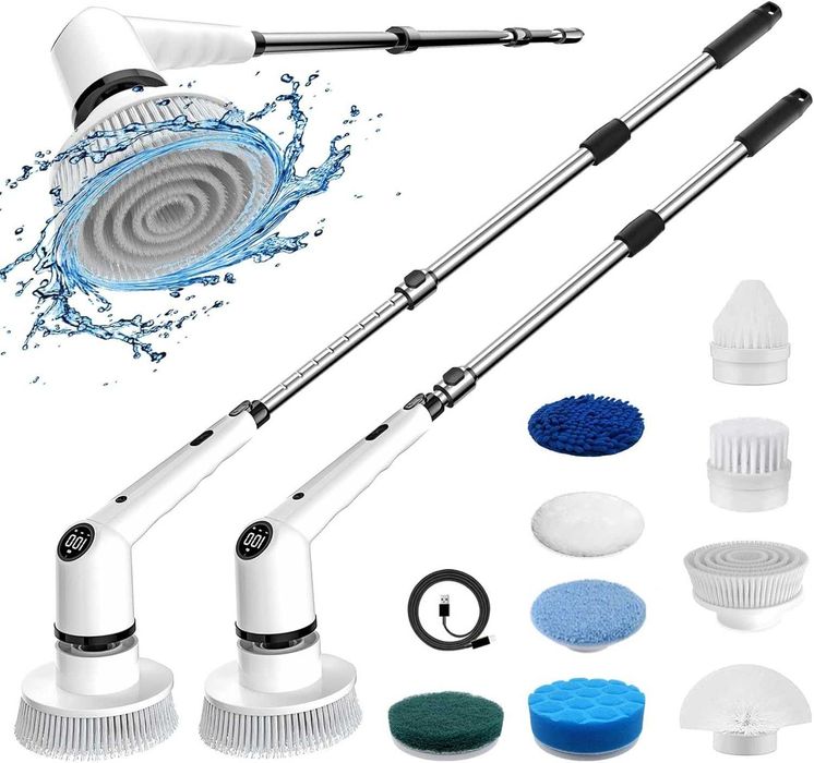 ЧИСТО НОВ MGLSDeet 9 в 1 БЕЗЖИЧЕН, преносим скрубер с 9 сменяеми глави