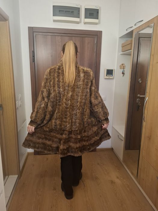 Палто с косъм от норка