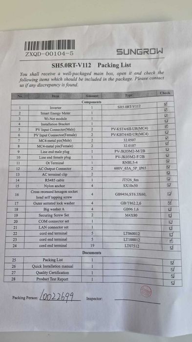 Invertor Sungrow 5 kw Trifazat