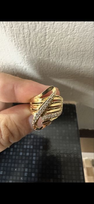 Inel aur 14 k si diamante naturale