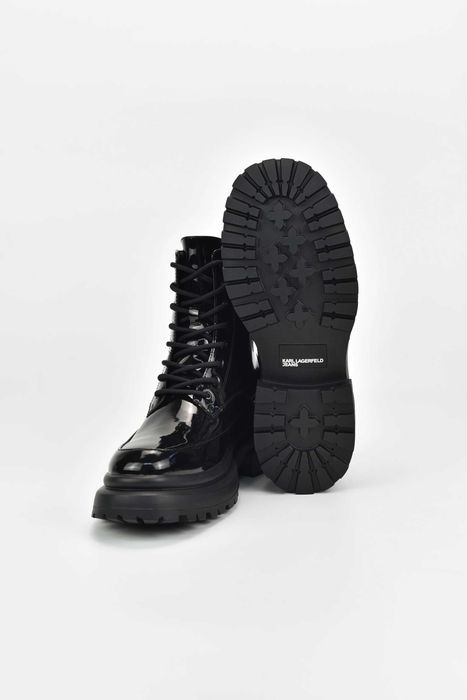 Дамски Боти Karl Lagerfeld BROOKE Hi Lace Boot Lthr 1BP Black Patent