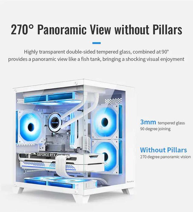 Huntkey CASE S900 BLACK-White/Black БЕЗ КУЛЛЕРОВ !! кейс 1.4