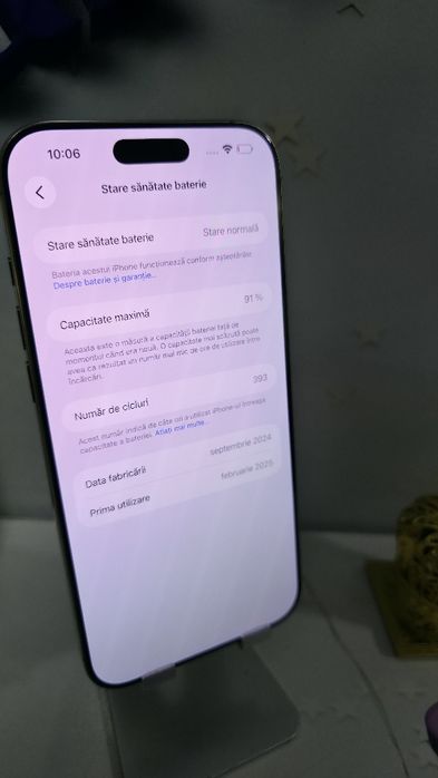 iPhone 16 PRO MAX 256GB Baterie Originală:91%.Preṭ fix!