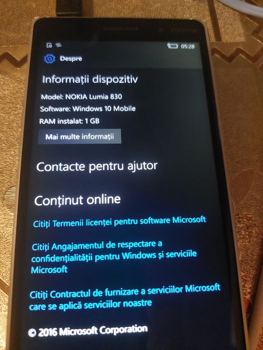 Vând tel nokia lumia 830
