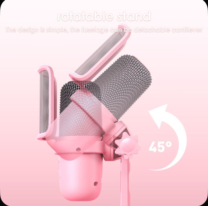 Компьютерный микрофон розовый