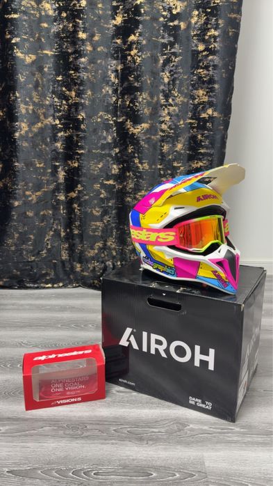 Cască Airoh cu ochelari Alpinestars