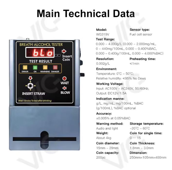 Vând Alcool test /Alcohol tester / aparat etilotest evenimente