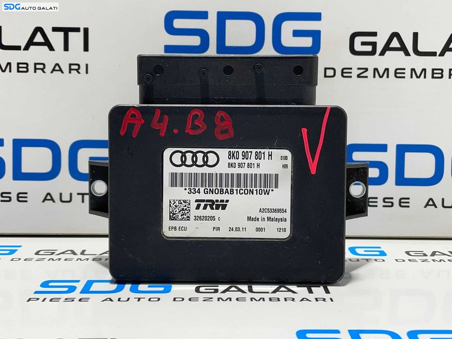 Modul Unitate Calculator Frana de Mana Electrica Audi Q5 R8 2009 - 2016 Cod 8K0907801H [L2365]