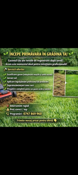 Pregătire curte gazon gradini