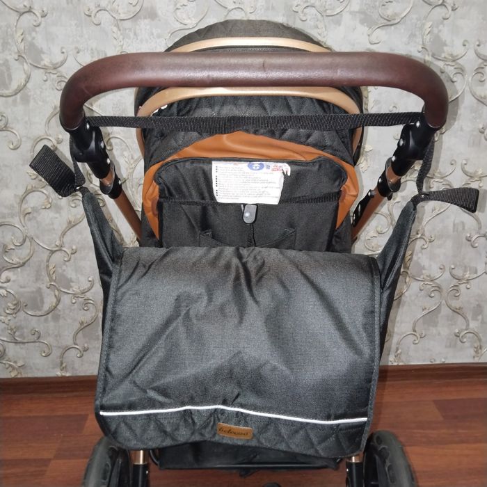 Коляска трансформер Belecoo X1, черный, золотой