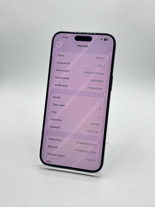 Iphone 15 PRO MAX / 256 GB 87% BAT / Factura / Garantie #50809