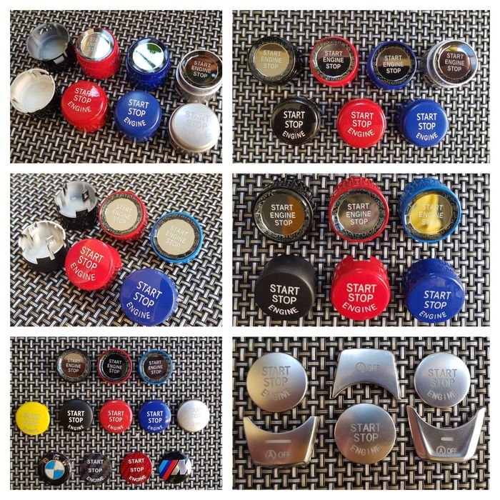 [pentru toate modelele BMW] Buton Capac Start Stop Negru Rosu Albastru