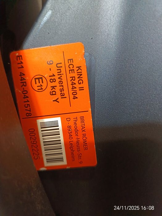 Vand scaun Britax Romer King II 9-18 kg.