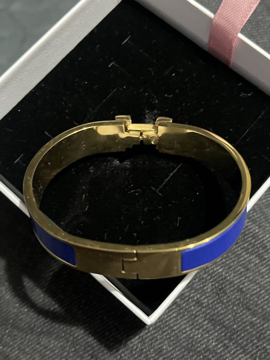 Bratara Hermes Blue Gold Click Buckle