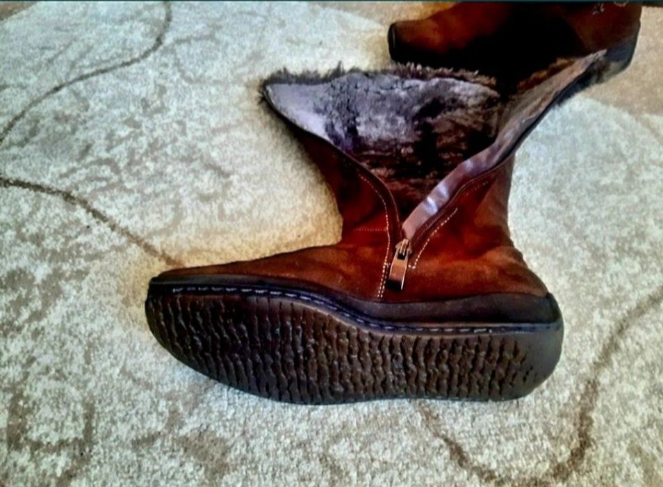 Сапоги зимние замшевые