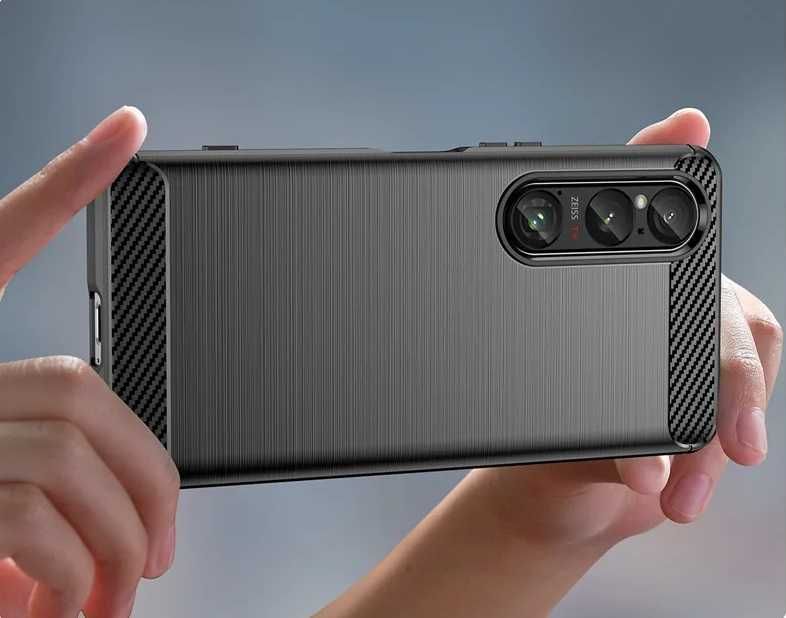 Sony Xperia 1 VI / 10 VI / 10V 5V 1V - Удароустойчив Кейс Гръб CARBON