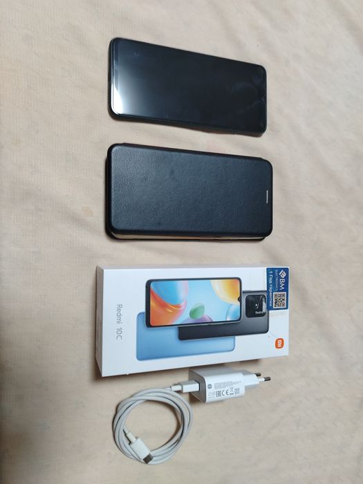 Redmi 10С, цвет чёрный-карбон, полный комплект