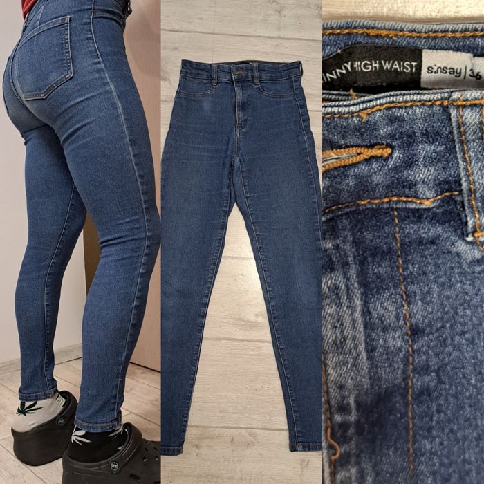 Дънки висока талия skinny 36