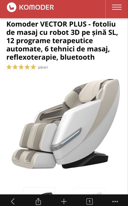 Fotoliu Masaj / Scaun De Masaj / IMPECABIL / Factura Garantie 26 LUNI