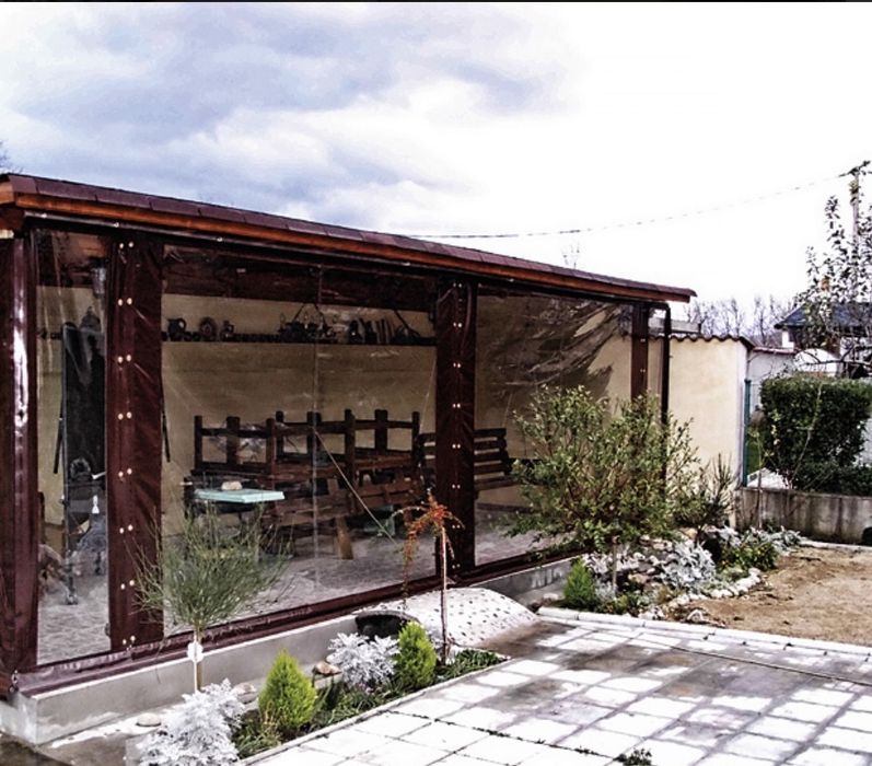 Ветроупорни завеси прозрачен винил кристал завес ПВЦ найлони барбекю