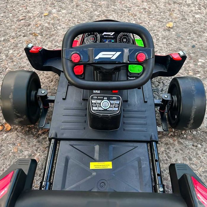 Kart electric pentru copil 3-11 ani, Racing F1 2x 45W 12V cu RC RED