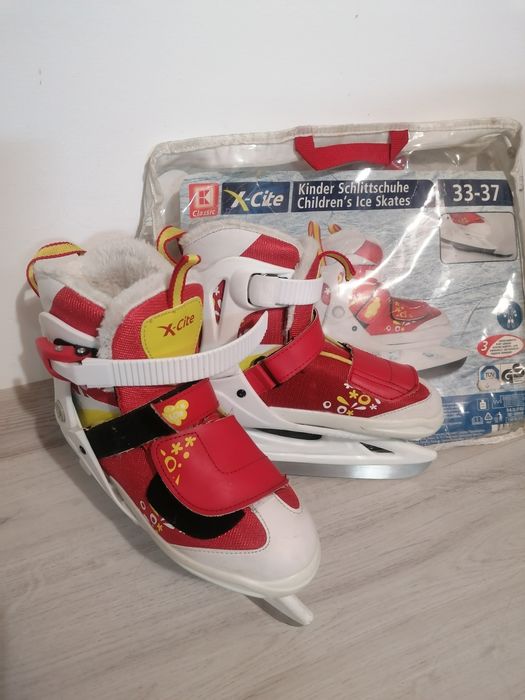 Patine gheata fete, imblanite, Thinsulate, reglabile 33-37, în stare f