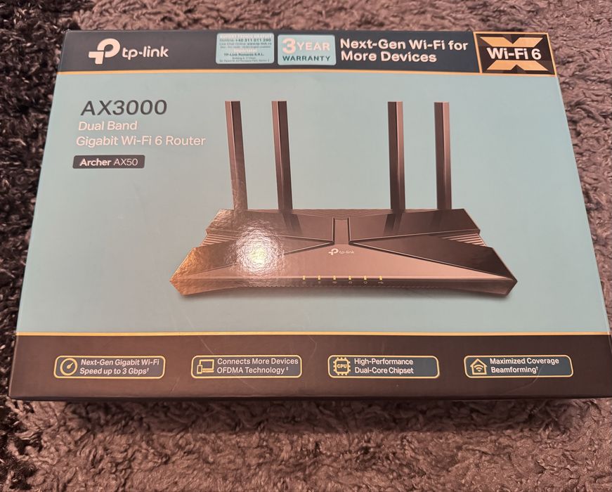 TP-Link Archer AX50 AX3000 Wi-Fi 6 Router – Запазен