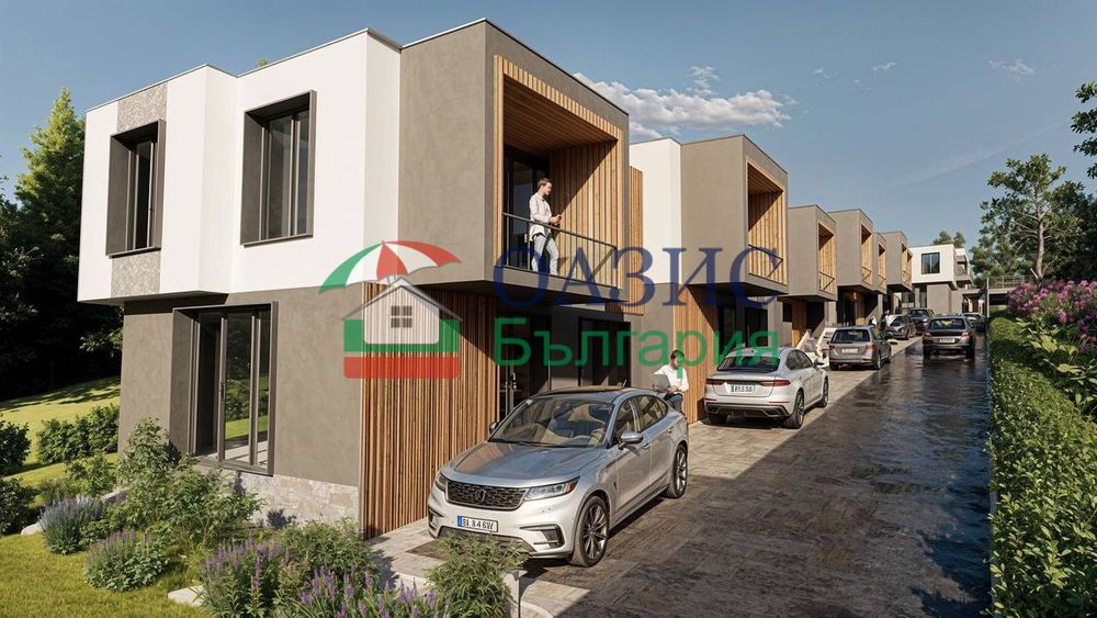 2-етажна градска къща с 2 спални-110,53 кв. м.+Паркомясто 12,5 кв. м.+40 кв. м. двор,Гранд Вилидж,Кошарица,България