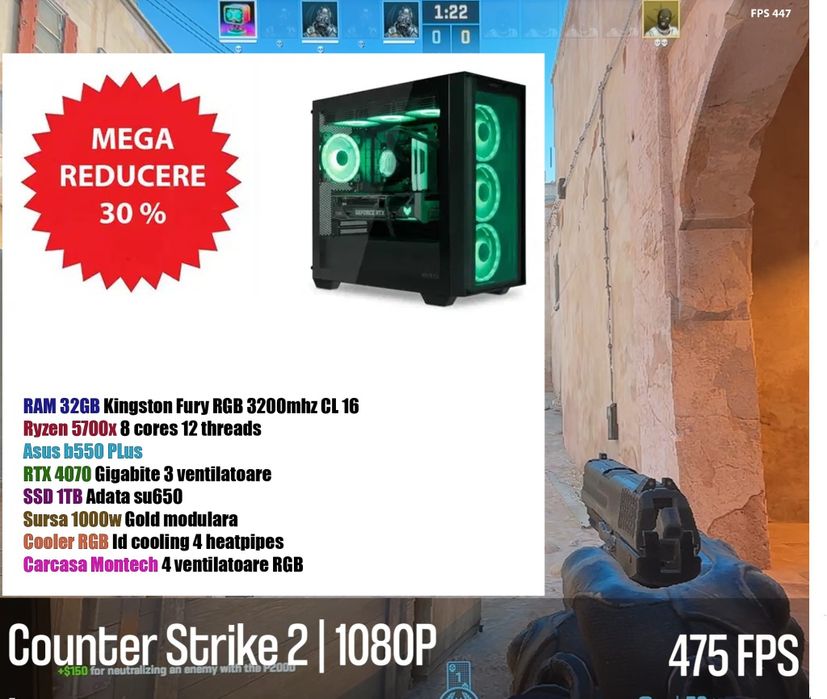 PC Gaming peste 400 FPS in Counter Strike PUBG Fortnite Fifa Minecraft