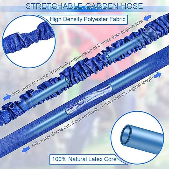 НОВ! Разтегаем градински маркуч, до 15 метра, с пистолет