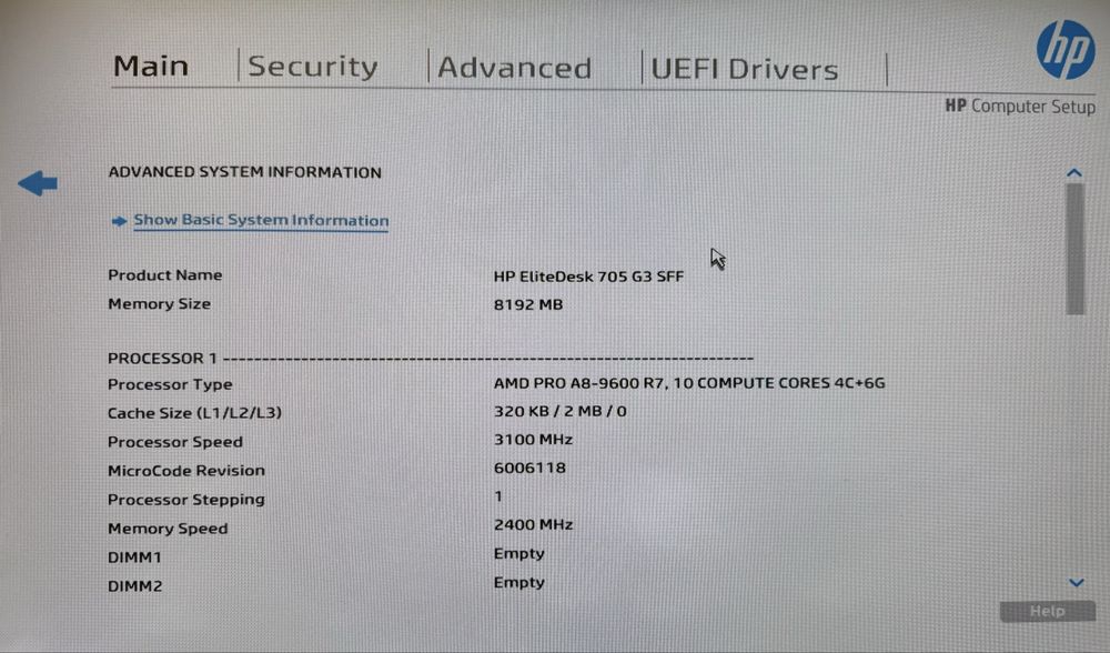 Desktop HP EliteDesk 705 G3