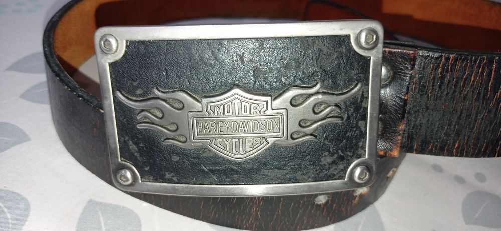 Ремень 100% кожа, бляшка Harley Davidson