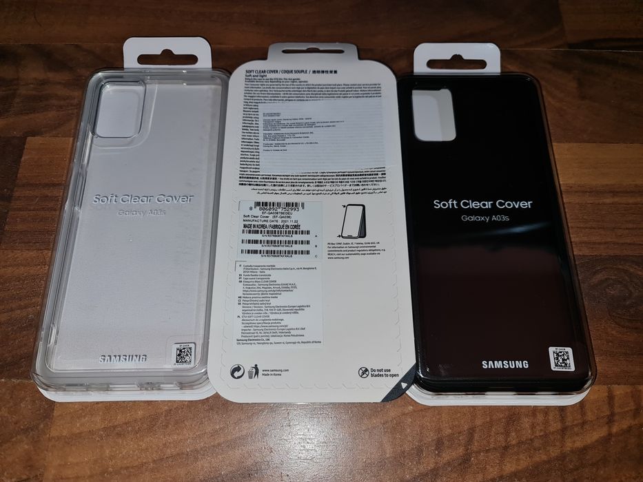 Husa silicon originala Samsung Soft Clear Cover Galaxy A03s set 2 buc