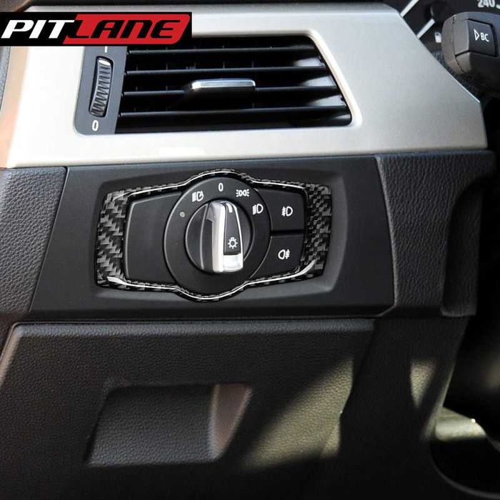 Carbon Стикер Управление Фарове: BMW E90