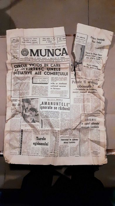 Ziarul Munca, 30 ian 1968, vintage, de colectie