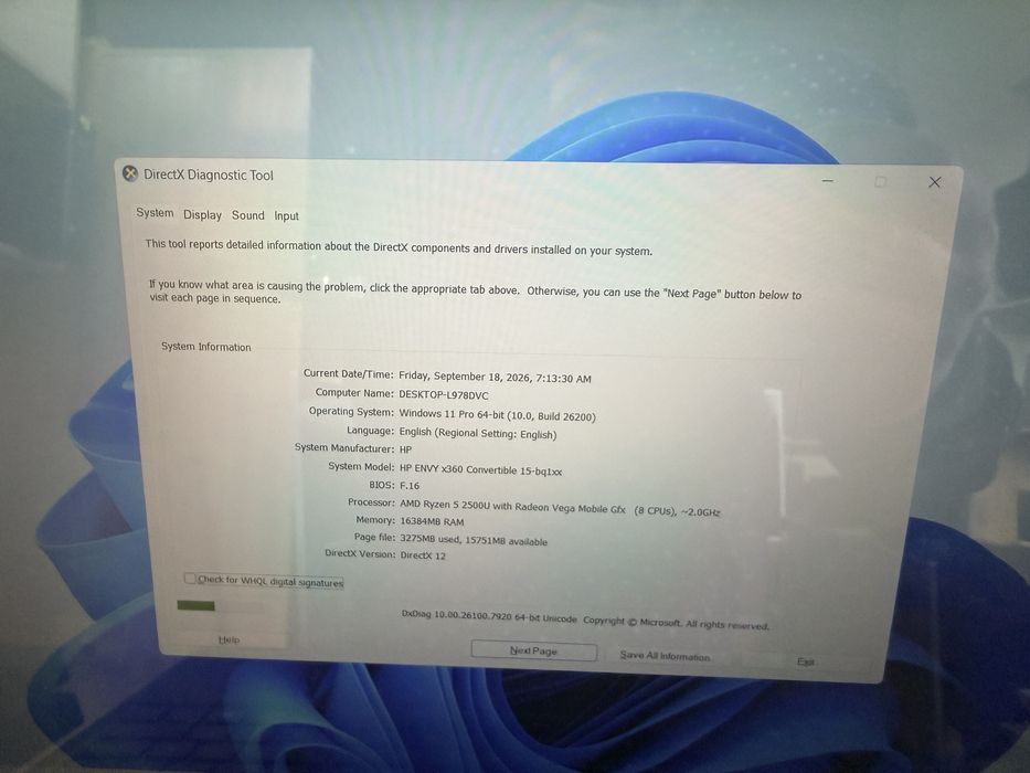 Hp x360 comvertebel touch screen Ryzen 5 mem 16 g ram