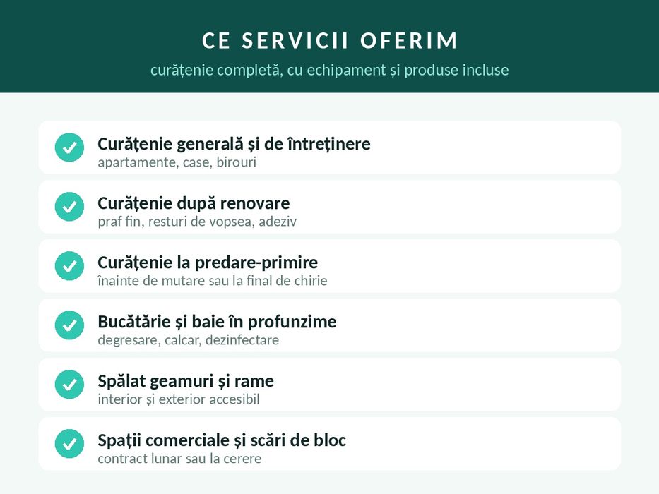 Servicii de curățenie profesională – apartamente, birouri, case